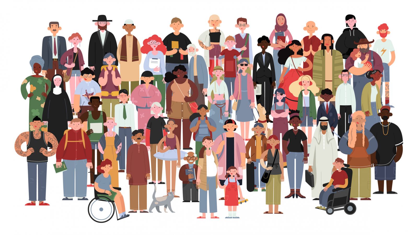 Drawing of a group of people
